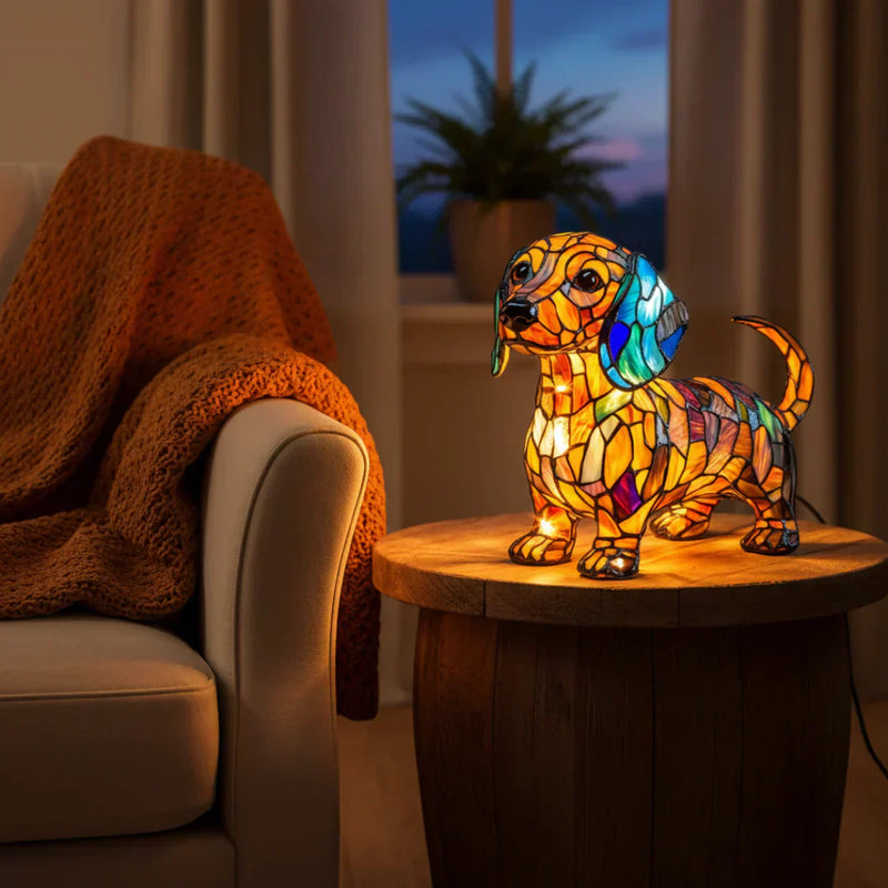 Dachshund - Stained Glass Lamp