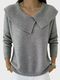 Barbora | Tyylikäs neulepusero näyttävällä kauluksella