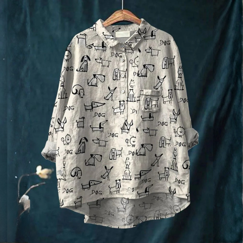 Monika – Printted Linen Shirt
