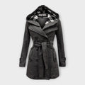 Evelyn | Elegant Hooded Coat with Belt
