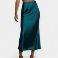Věnceslava Eleganta Satin Midi Skirt - Versatile Style