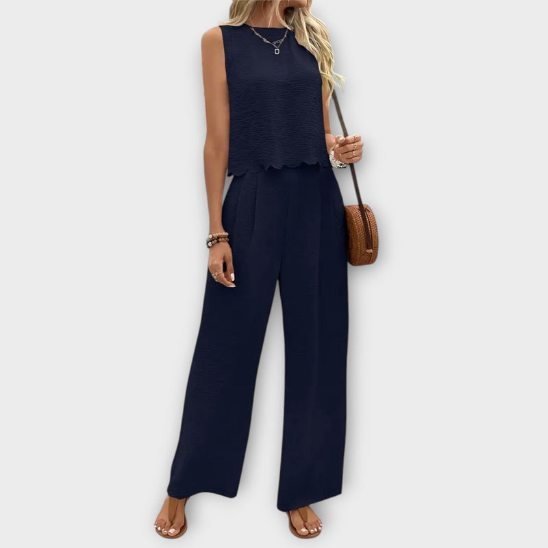 Valeria - Floral Vest with Long Pants