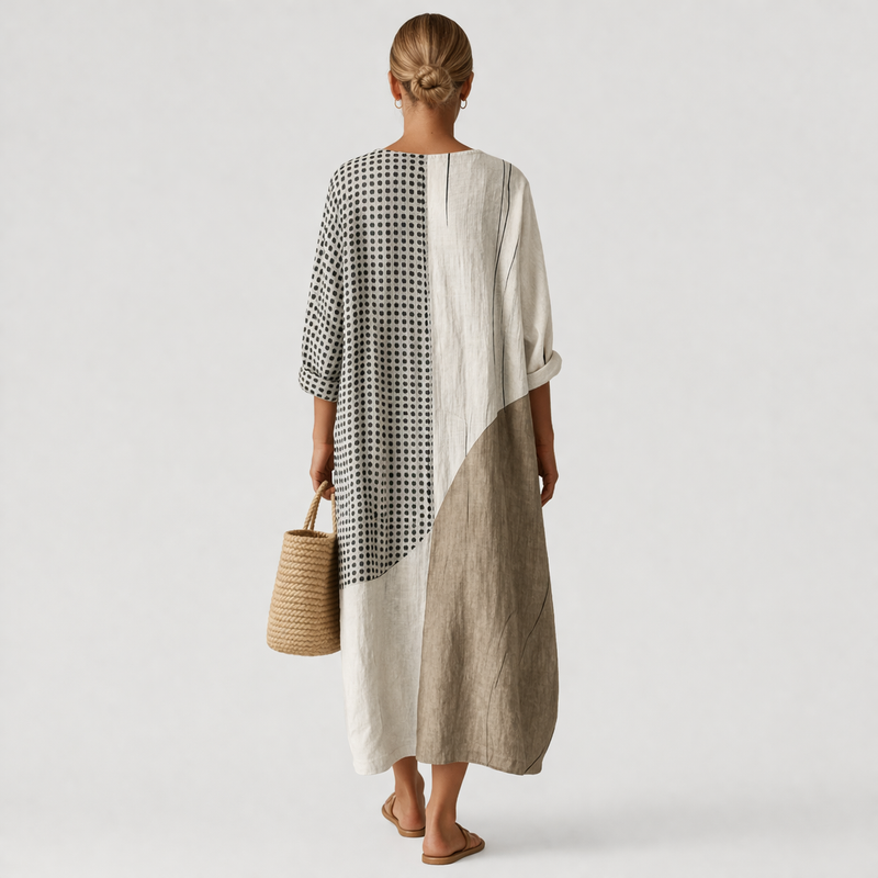 Emma™ | Tyylikäs Raidallinen Mekko