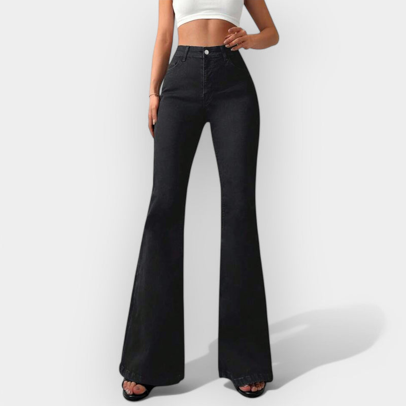 Kristýna Elegant Bootcut Farkut Korkealla Vyötäröllä