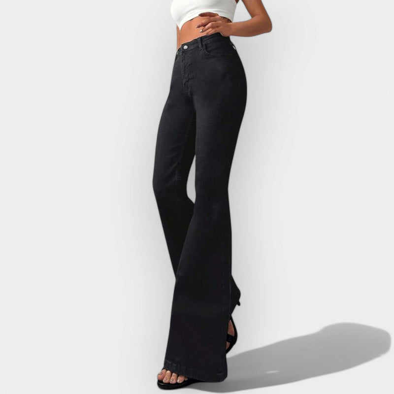 Kristýna Elegant Bootcut Farkut Korkealla Vyötäröllä
