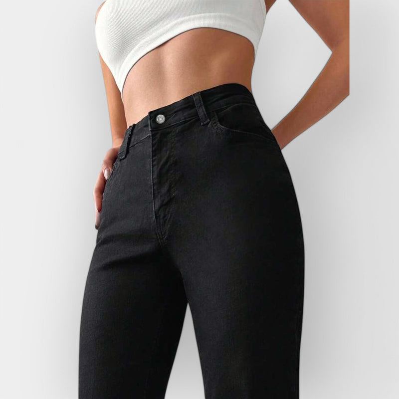 Kristýna Elegant Bootcut Farkut Korkealla Vyötäröllä