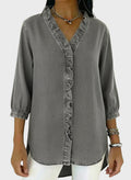 Diana | Denim Tunic with Frills