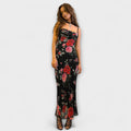 Kukkakuviollinen Bodycon-mekko hihnoilla