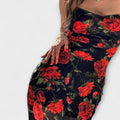 Kukkakuviollinen Bodycon-mekko hihnoilla