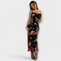 Kukkakuviollinen Bodycon-mekko hihnoilla