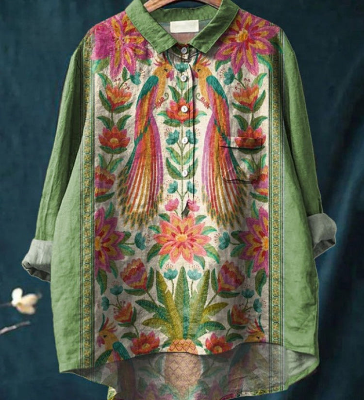 Nikola – Printted Linen Shirt