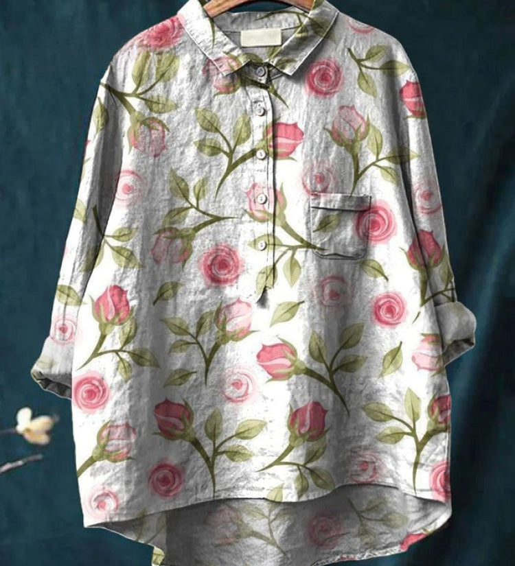 Lucie – Printed Linen Shirt
