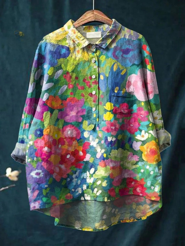 Nikola – Printted Linen Shirt