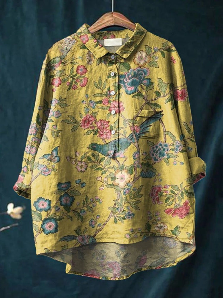 Natālija – Printed Linen Shirt