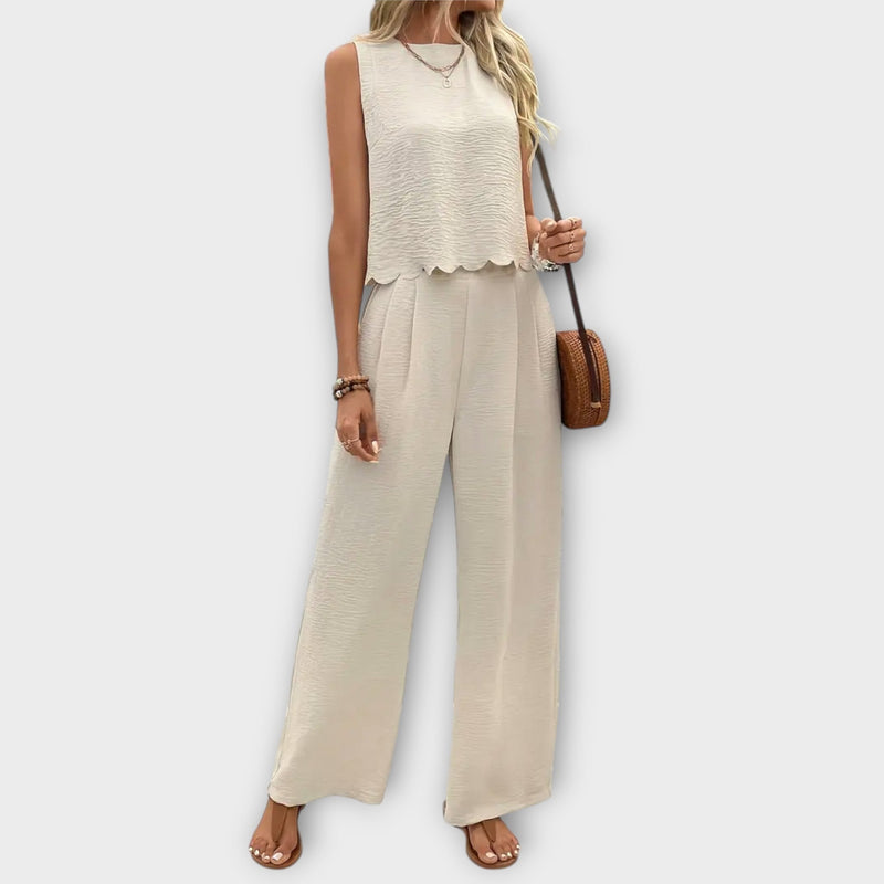 Valeria - Floral Vest with Long Pants