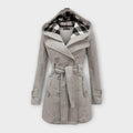 Evelyn | Elegant Hooded Coat with Belt